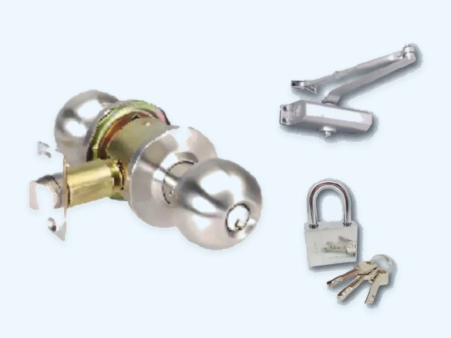Lock range: Cylindrical Lock, Door Closer, Security Pad Lock