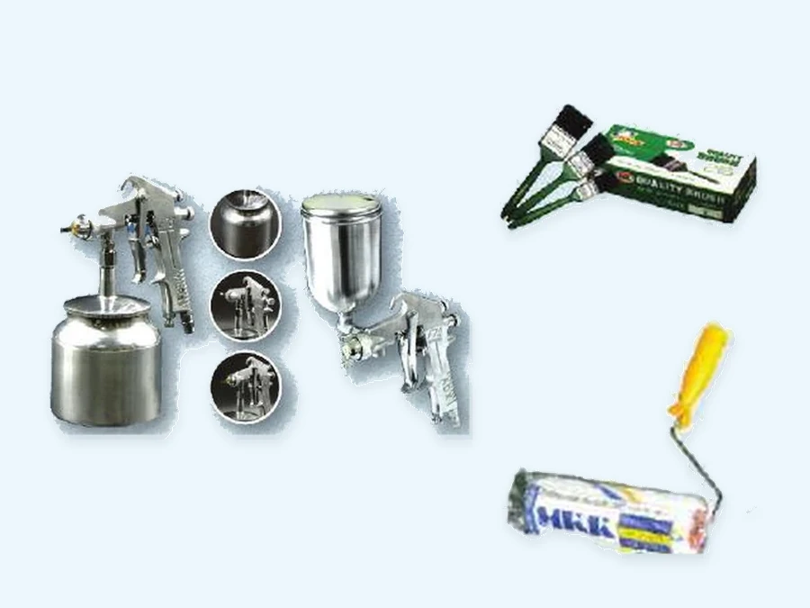 Paint Accessories range: Spray Gun SGF75, Paint Brush (Black), Roller Set