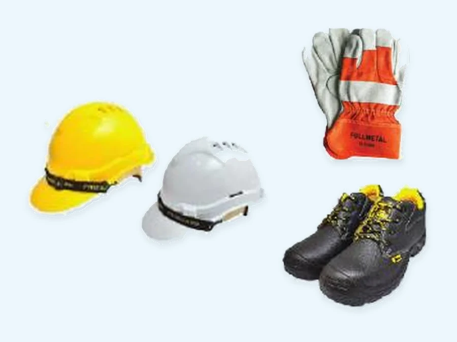 Safety Wear range: Safety Helmet, Proguard Leather Glove, Liger Safety Shoes