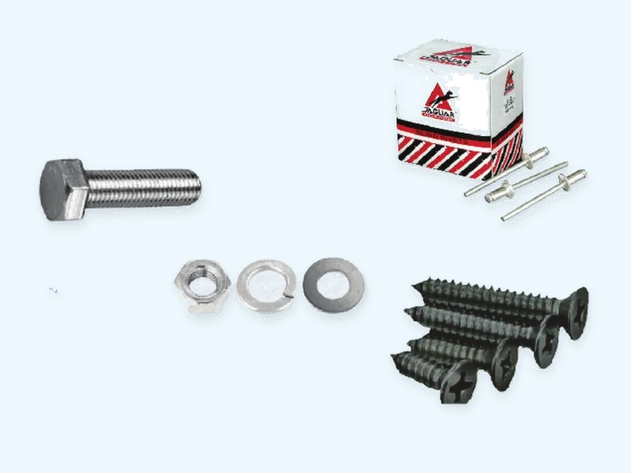 Screw Accessories range: Hexagon Bolt & Nut Gal, Blind Rives, Drywall Screw (Black)