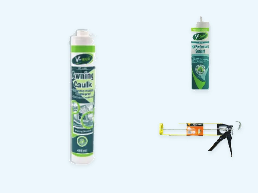 Silicone range: Awning Grey (VT240G), Neutral Silicone, Silicone Gun