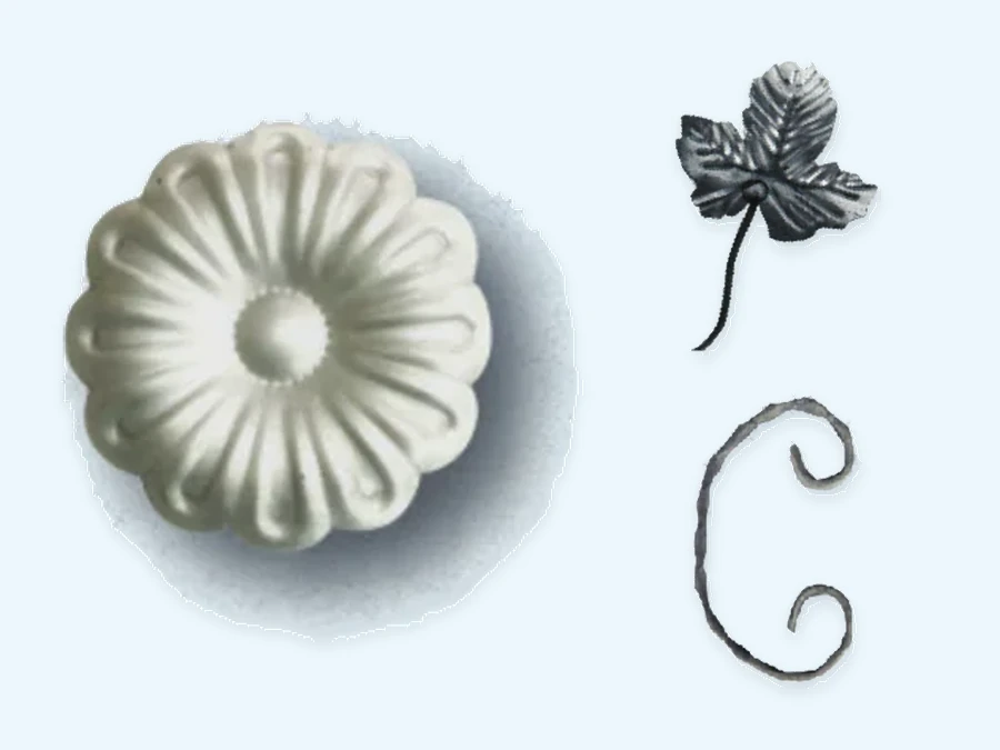 Wrought Iron Accessories range: Sunflower, Canada Leaf, C Scroll